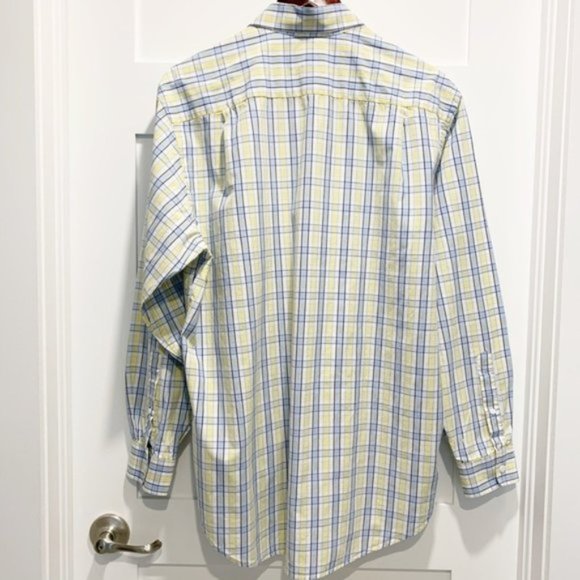 Vineyard Vines Medium M Baron Shirt Blue Yellow Plaid Button Up - Size M - Picture 3 of 8